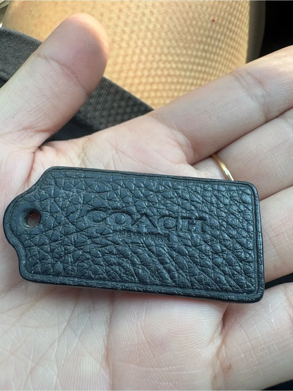 Coach Black Leather Bag Tag
